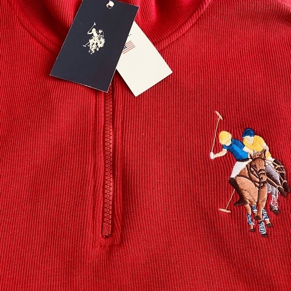 NEW US Polo Association Red Sweatshirt Big Pony Long Sleeve Pull On Small - Picture 3 of 5